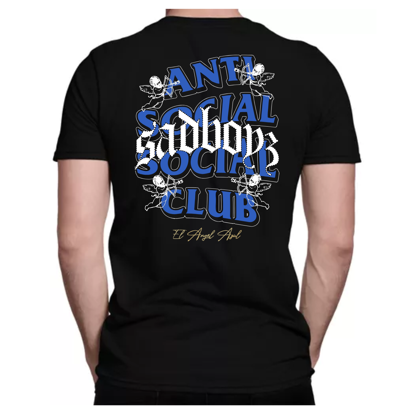 Playera Antisocial Club Junior H  Angel Azul
