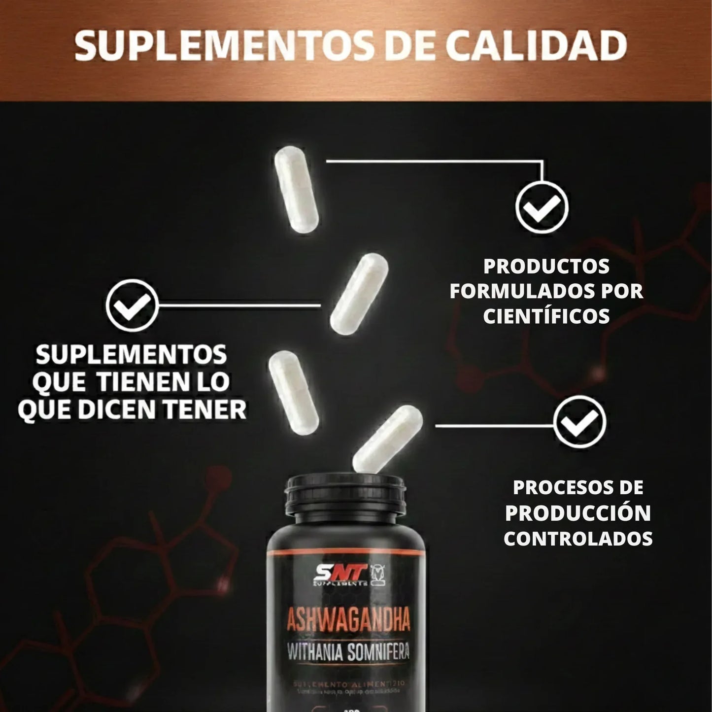Ashwagandha Premium 500mg - 100 Cápsulas | Suplemento para Estrés y Energía - Veluxe Store 