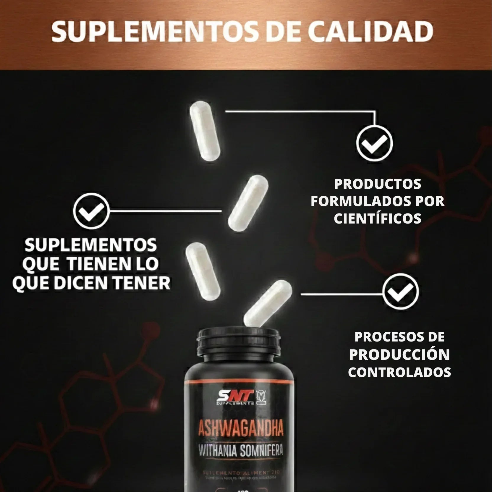 Ashwagandha Premium 500mg - 100 Cápsulas | Suplemento para Estrés y Energía - Veluxe Store 