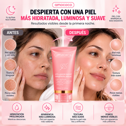 Amococo · Mascarilla Nocturna de Colágeno Despierta con Piel Radiante