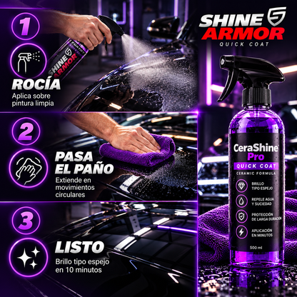 CeraShine Pro™ · Cera Restauradora + Protectora Cerámica Devuelve el Brillo de Fábrica a Tu Auto en 10 Minutos
