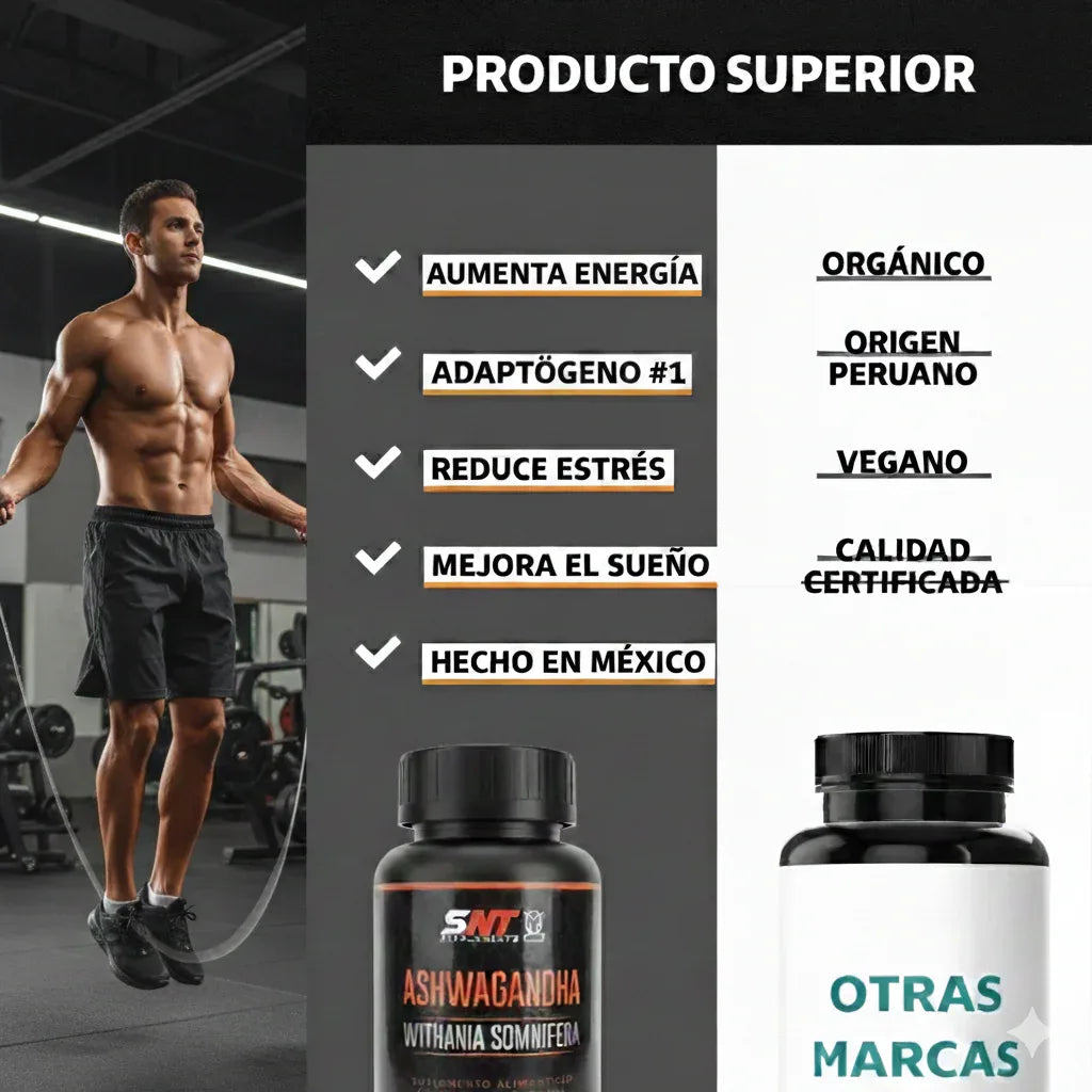 Ashwagandha Premium 500mg - 100 Cápsulas | Suplemento para Estrés y Energía - Veluxe Store 