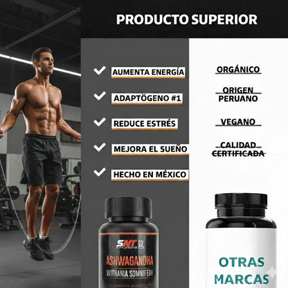 Ashwagandha Premium 500mg - 100 Cápsulas | Suplemento para Estrés y Energía - Veluxe Store 