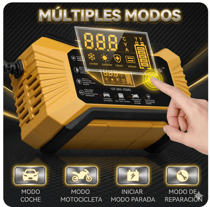 Cargador Inteligente de Batería 12V-6A con Modo REPAIR — Carga, Mantiene y Revive tu Batería - Veluxe Store