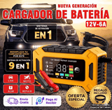 Cargador Inteligente de Batería 12V-6A con Modo REPAIR — Carga, Mantiene y Revive tu Batería