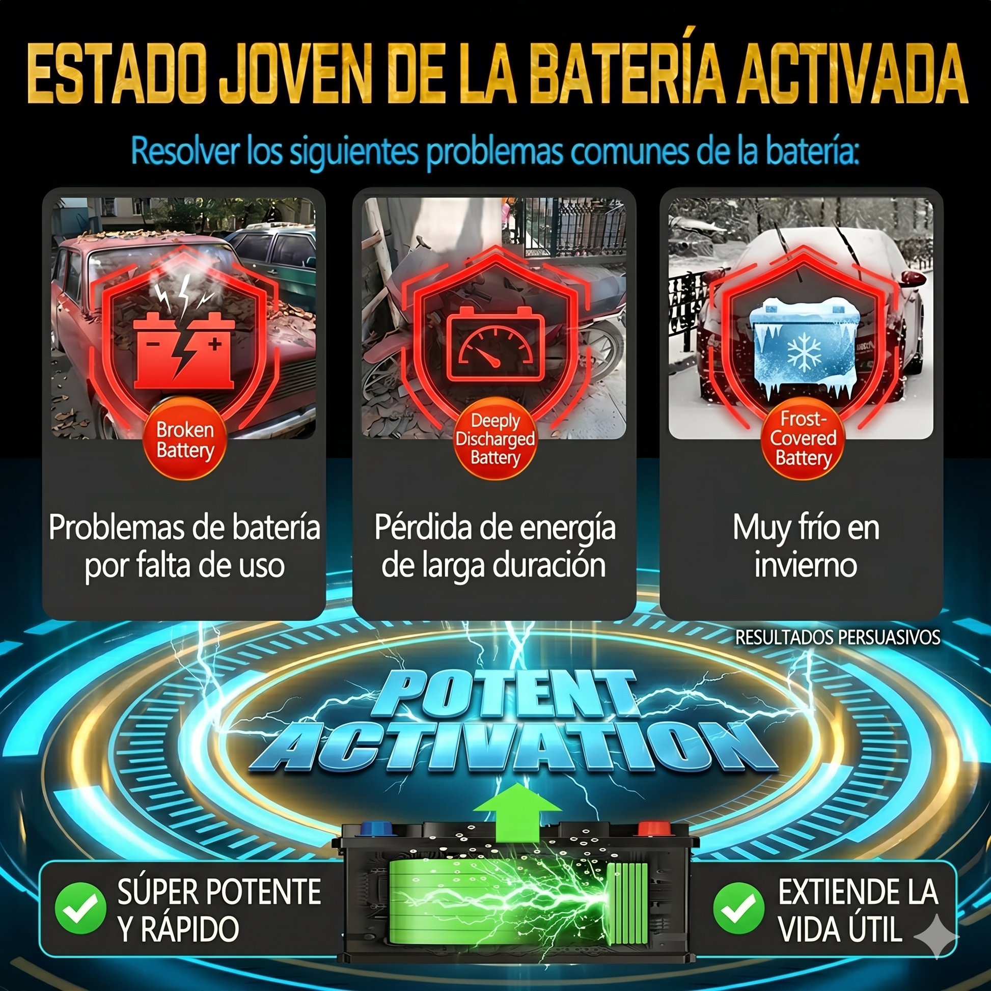 Cargador Inteligente de Batería 12V-6A con Modo REPAIR — Carga, Mantiene y Revive tu Batería - Veluxe Store
