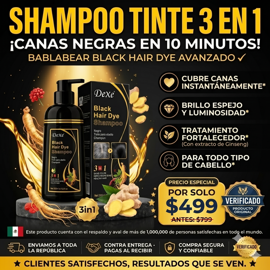 SHAMPOO TINTE 3 EN 1 UNISEX CUBRE CANASano